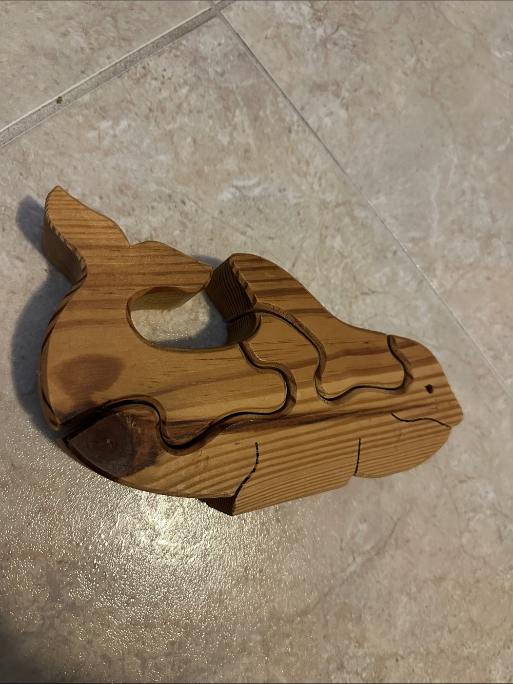 Handcrafted Wooden Whale Figurine - Natural Wood Finish